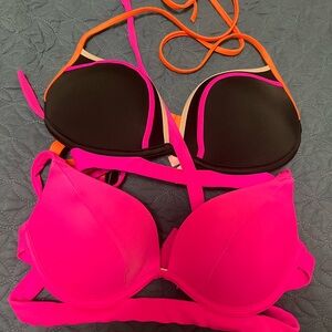 Vibrant Pink and Black Bikini Set Victoria secret